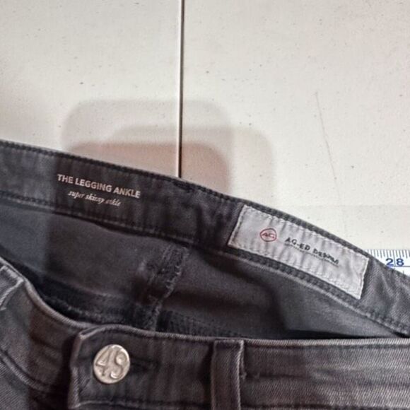 ADRIANO GOLDSCHMIED The Legging Ankle Super Skinny 27R Gray Distressed  Size 4 - Picture 3 of 12